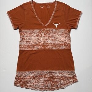 Texas Longhorns Shirt Womens Small Orange NCAA Football Antigua Burnout Tee